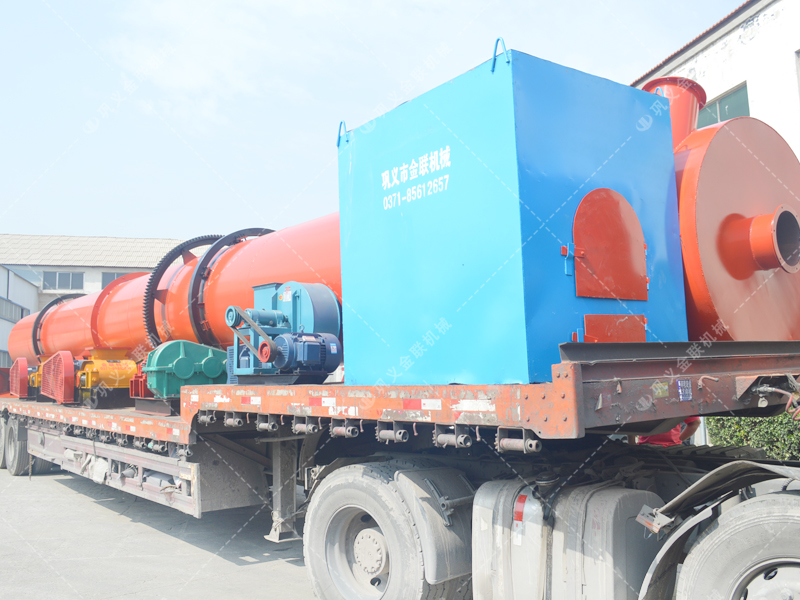 兩臺小型對輥機(jī)和烘干機(jī)發(fā)貨圖片_發(fā)往湖南永興_破碎烘干銅渣